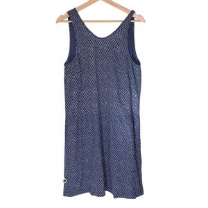 Ilana Kohn 100% Cotton Sleeveless Indigo Print Dress Size M